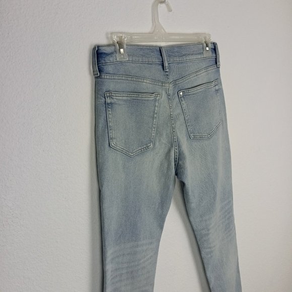 H&M Skinny Fit Distressed Jeans Womens Size 30 High Rise comfort Stretch Blue - Picture 6 of 12